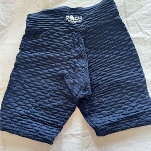 Booty by Brabants Navy Textured High-Waist Scrunch Shorts